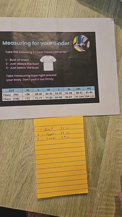 Binder Size Chart & Measuring guide